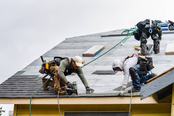 Professional Gutter Installation technician working in Avilla, AR